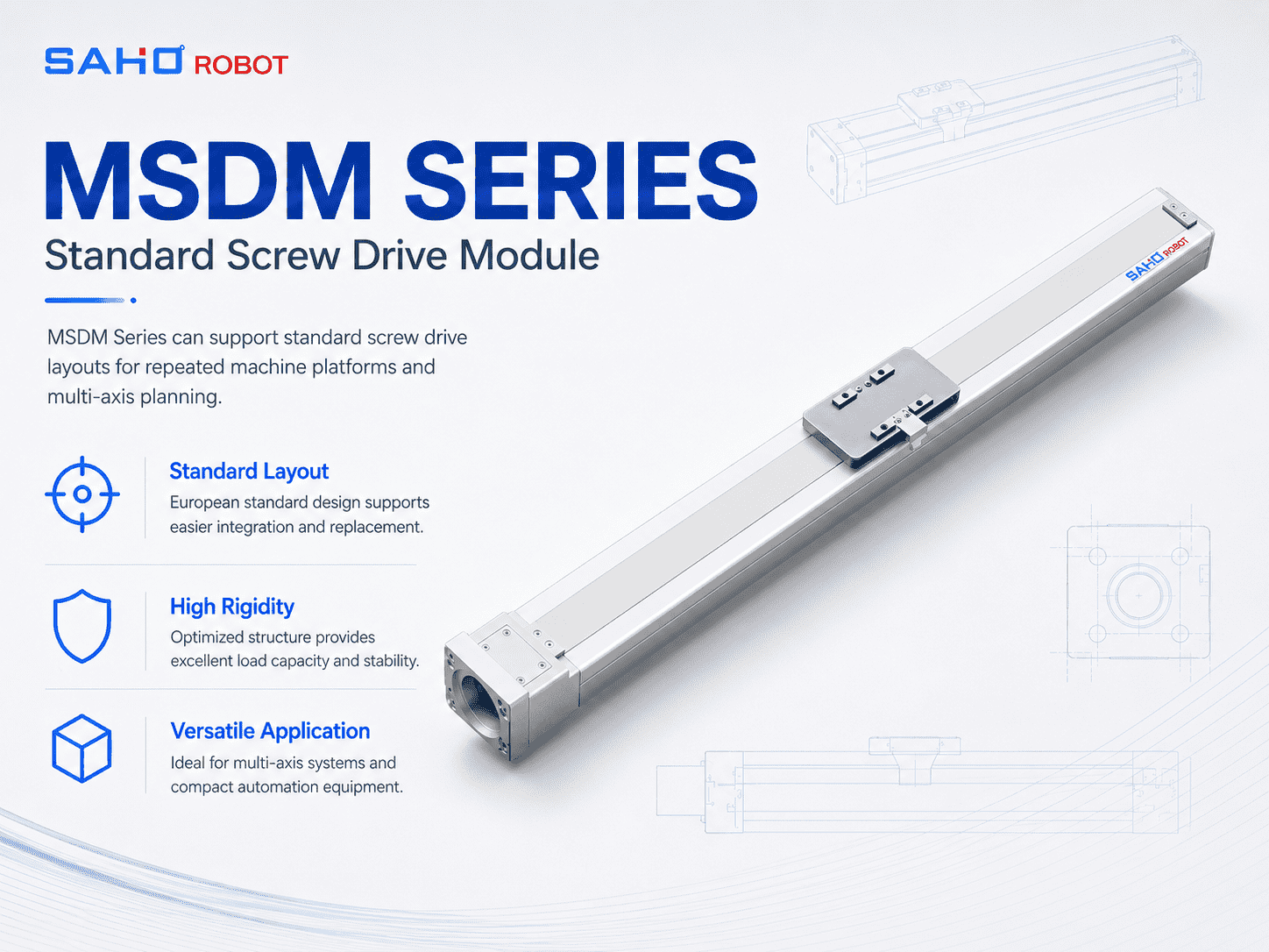 MSDM Series ball screw linear module for repeated machine platforms