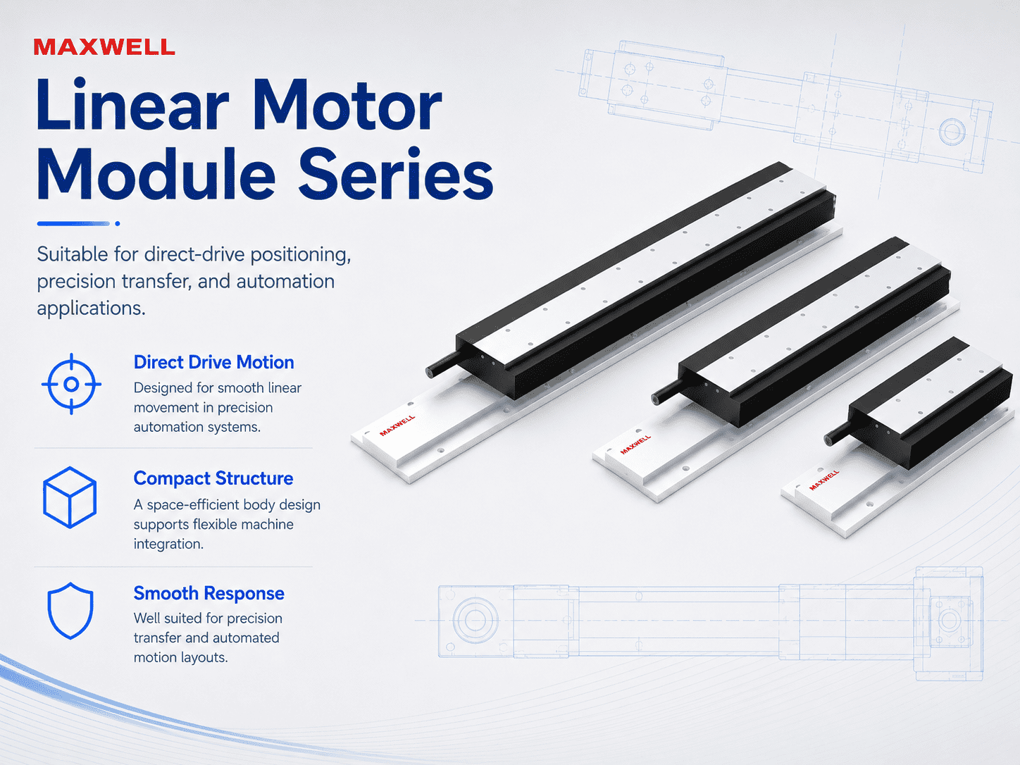 SAHO MK Series linear motor product for high-response precision motion and automation equipment