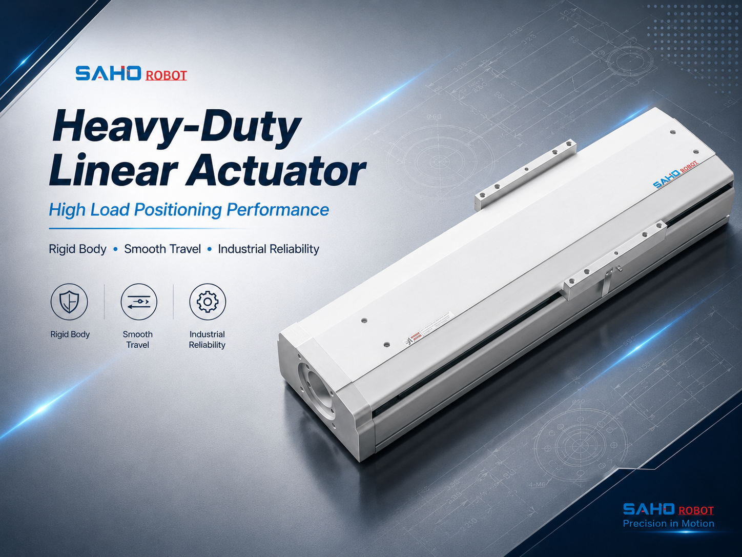 SAHO SDM210 ball screw linear actuator for higher-load positioning vertical axes and multi-axis automation
