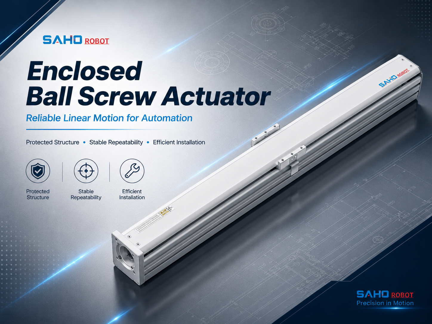 SAHO SDM75 Ball Screw Linear Actuator SAHO SDM75 ball screw linear actuator for compact positioning and general automation