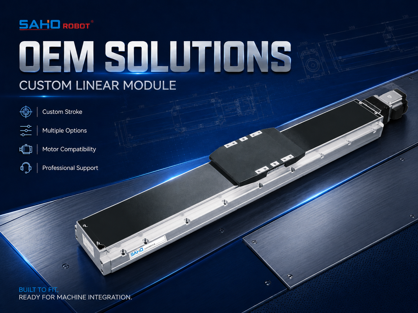 SAHO SDH built-in actuator for space-limited automation layouts motor side and cable routing review