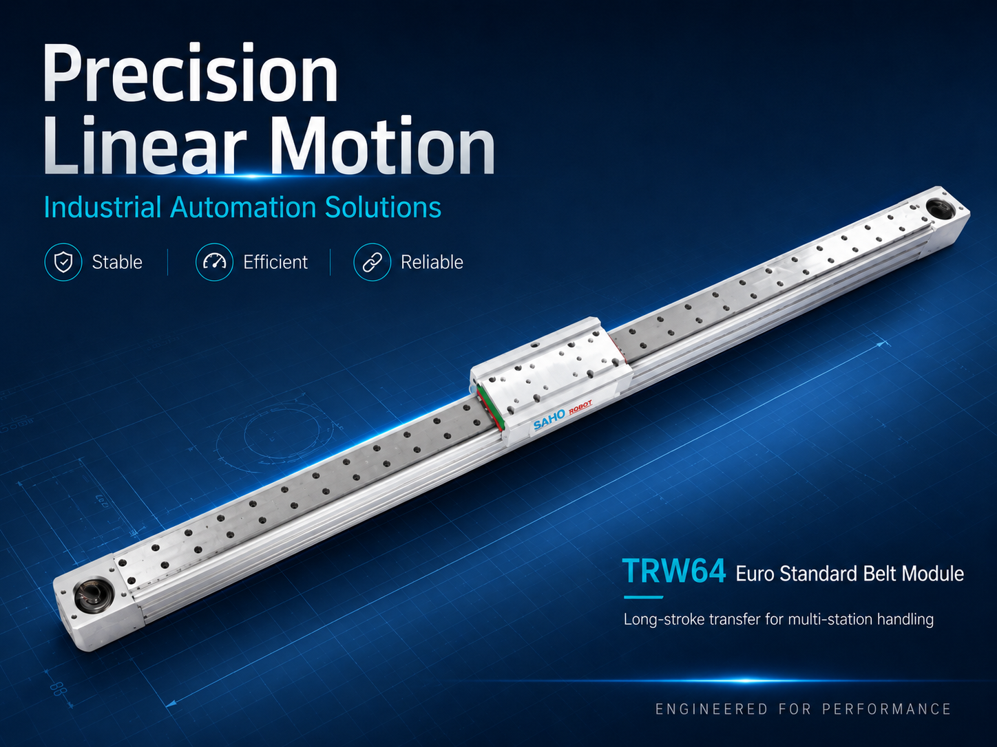 SAHO TR Series belt module options for longer stroke transfer wider carriage support and multi-station handling systems