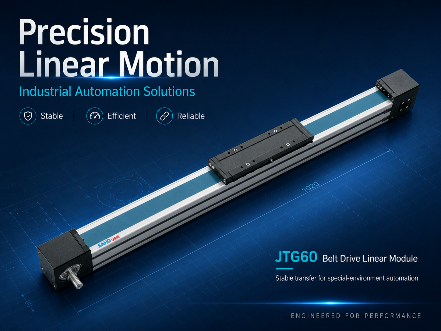 SAHO JTG60 belt drive linear module for special-environment handling stable transfer and repeated automation motion