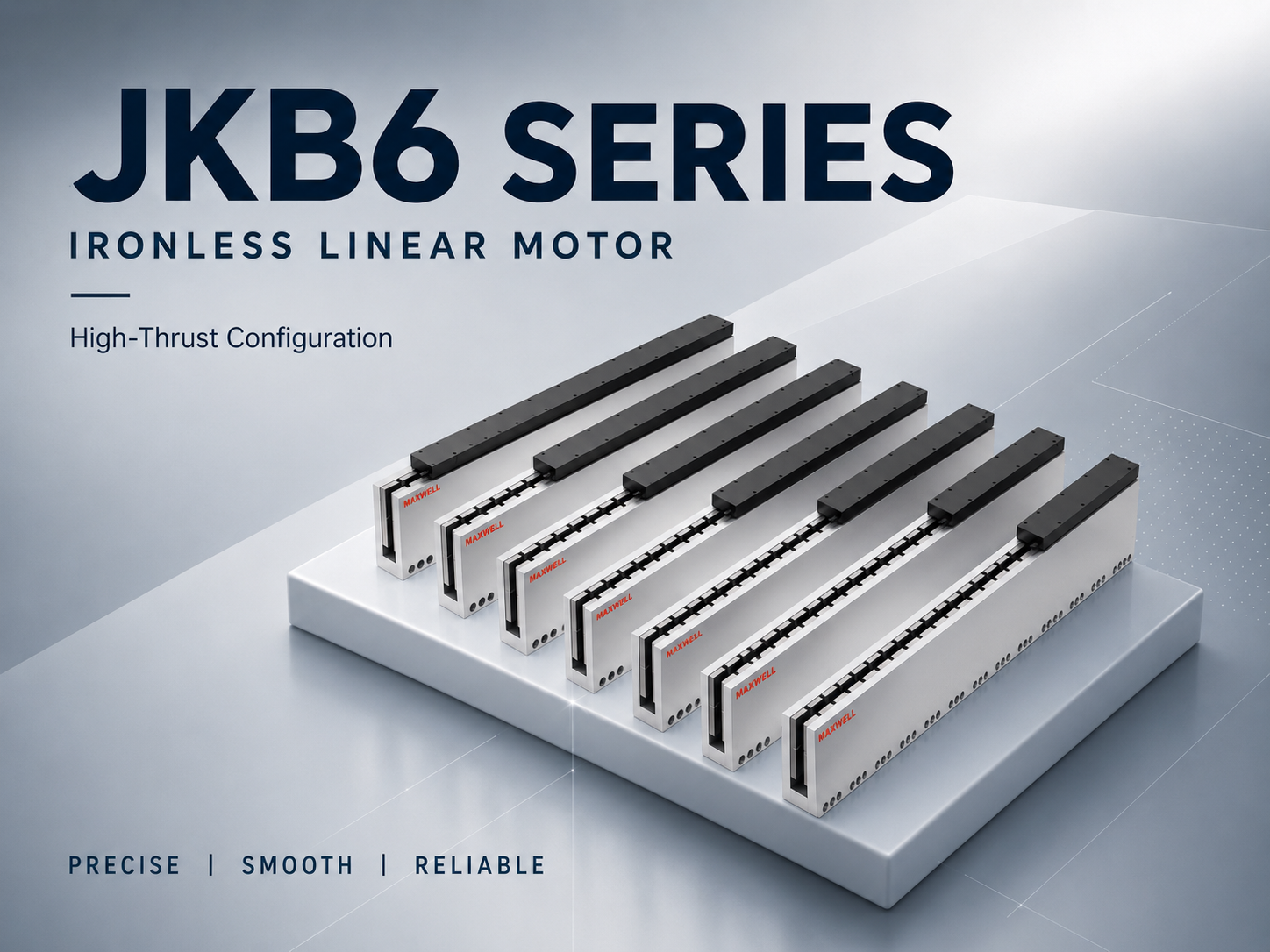 JKB6 ironless linear motor mover and stator configuration