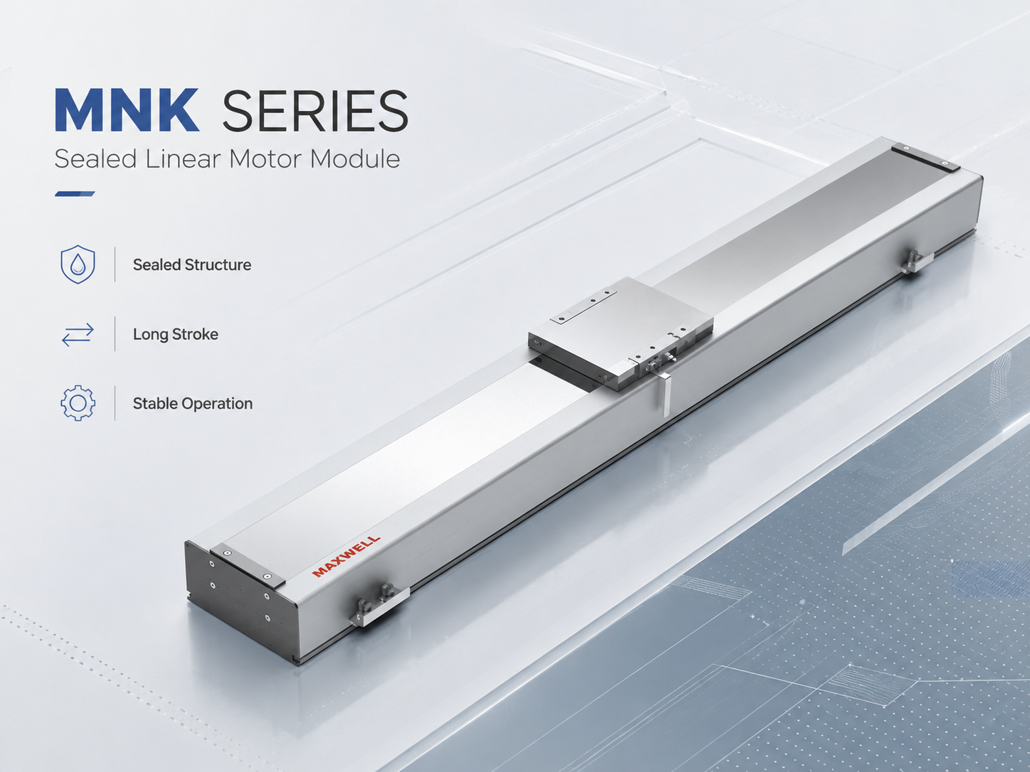 SAHO MNK enclosed linear motor stage for commissioning inspection